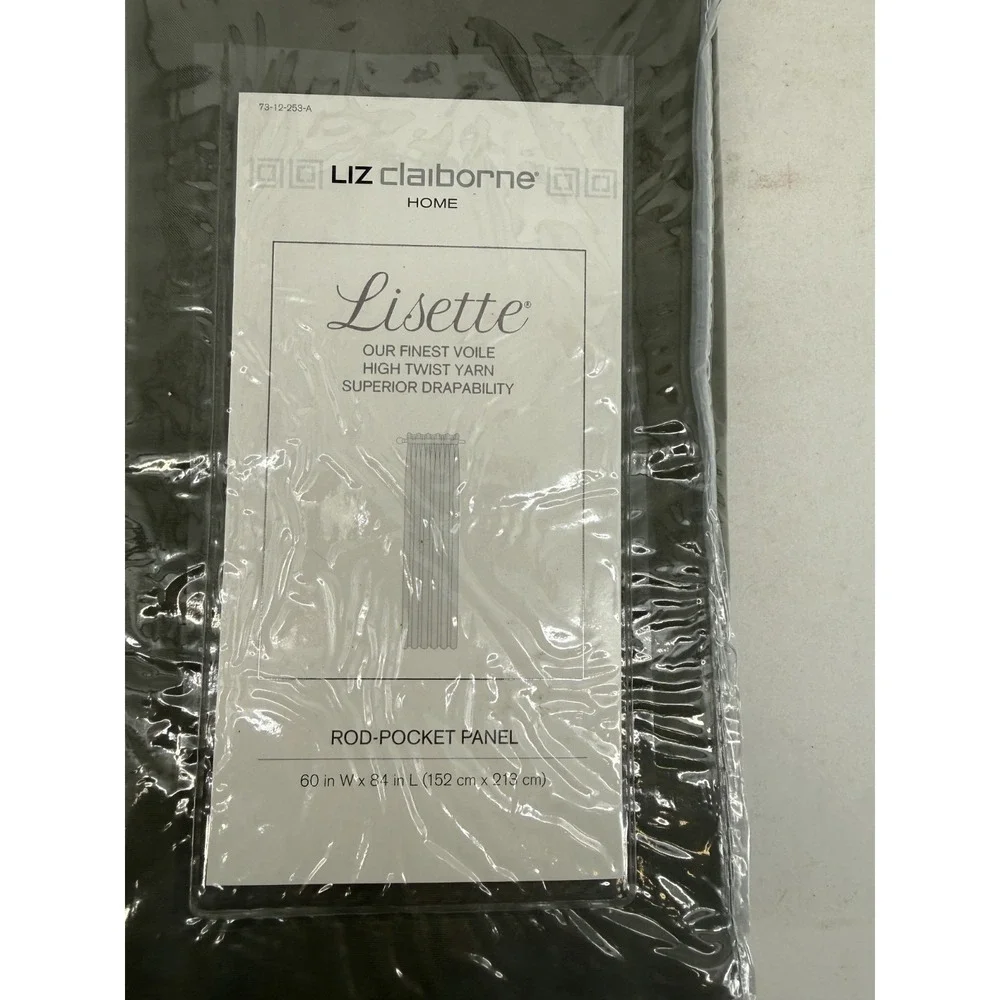 Liz Claiborne Lisette Sheer Curtain‎ Panel Sage Green 60x84 Rod Pocket NIP